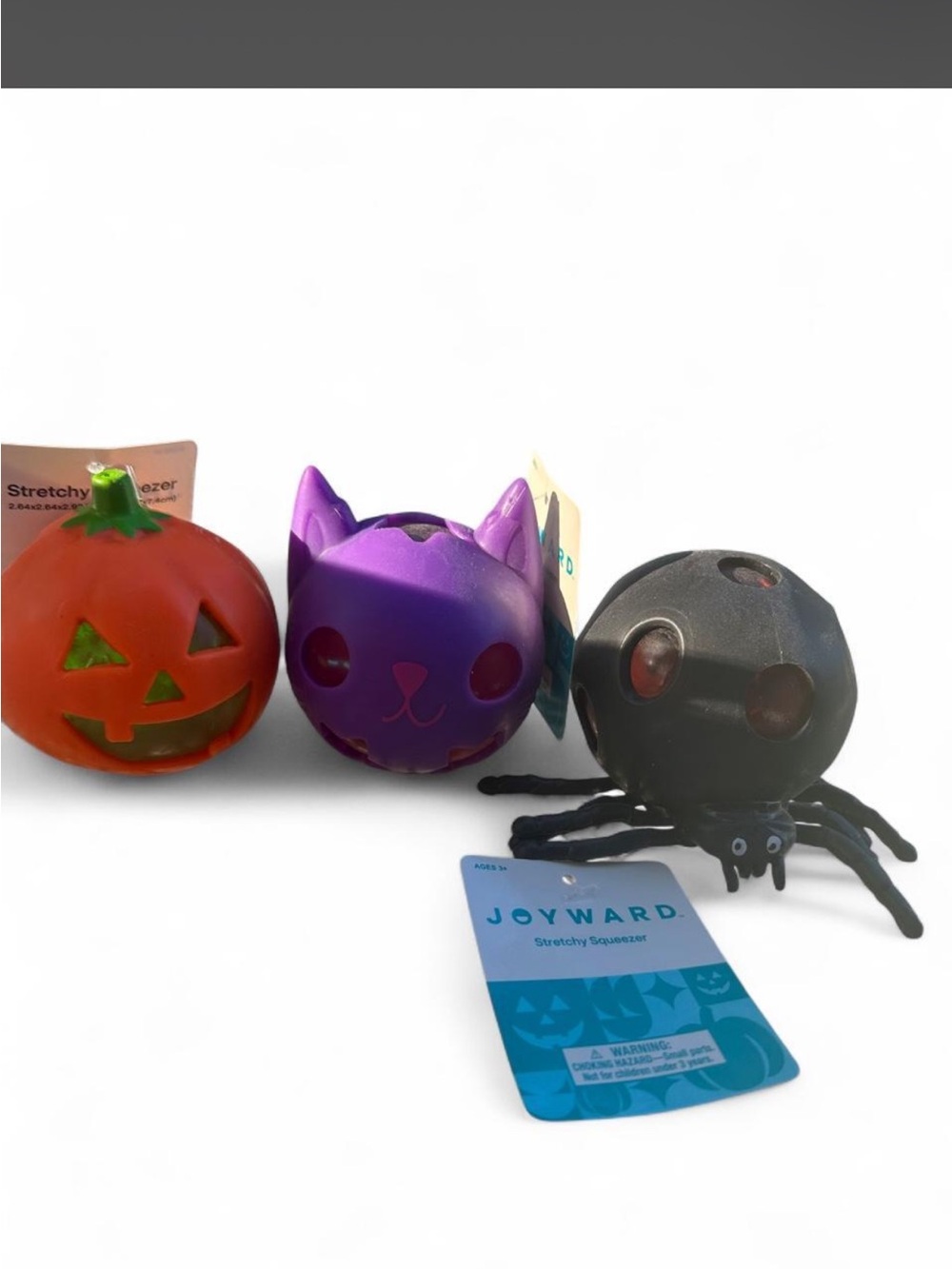 Halloween Spooky Squishy Bundle — 3pc Squeezer Sensory Toys Pumpkin Cat Spider